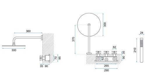 Душевая система REA EXIT BLACK REA-P8000