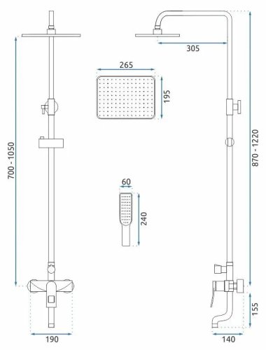 Душевая система REA SOUL GOLD BLACK MATT REA-B9962