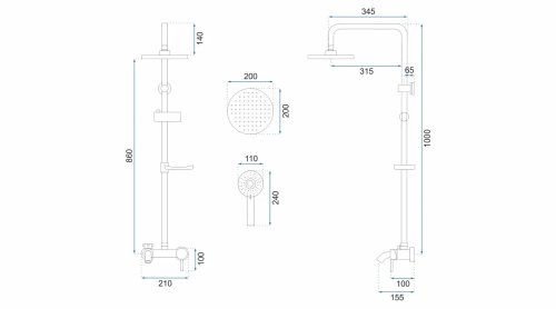 Душевая система REA LUIS CHROME REA-P7007