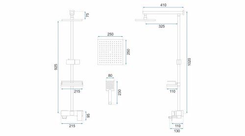 Душевая система REA JACK GOLD REA-P7008