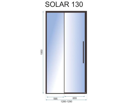 Душевая дверь REA SOLAR BLACK 130 REA-K6358