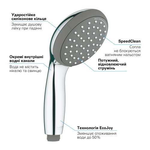 Душовий набір, 2 режима струменю Grohe QuickFix Vitalio Start 100 27950000