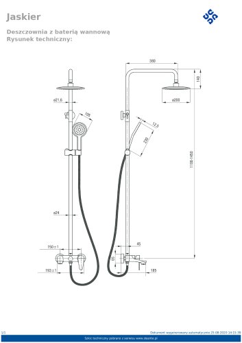 Душевая система Deante Coriander NAC_01JM