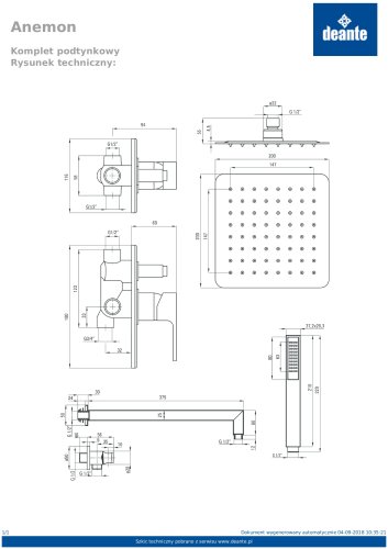 Душова система Deante Anemon NAC_09AP