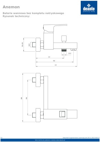 Смеситель для ванны Deante Anemon BCZ_010M