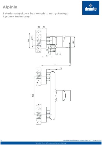 Змішувач для душу Deante Alpinia BGA_040M