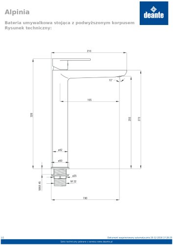Змішувач для умивальника Deante Alpinia BGA_021K