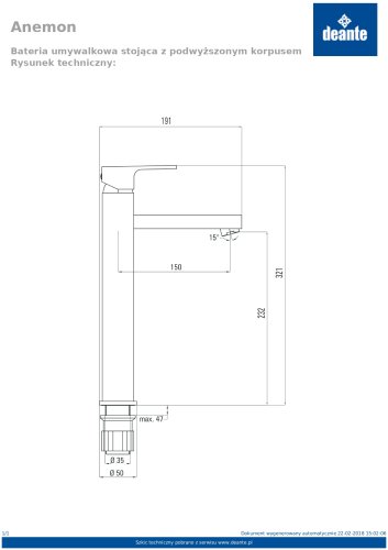 Смеситель для умывальника Deante Anemon BCZ_021K