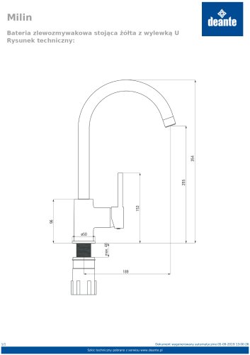 Смеситель для кухни Deante Milin BEU_S62M