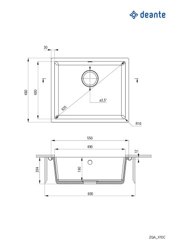 Мойка кухонная Deante Corda ZQA_G10C