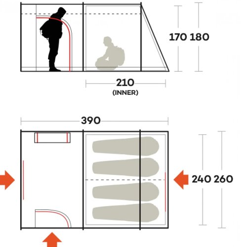 Палатка Ferrino Fenix 4 Petrol (91192MBB)