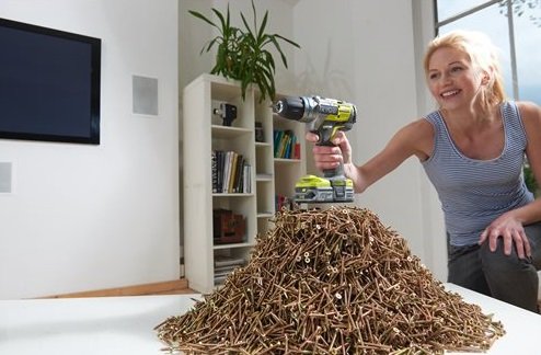 Набор из трех инструментов Ryobi ONE+ R18PDBL-252VTT