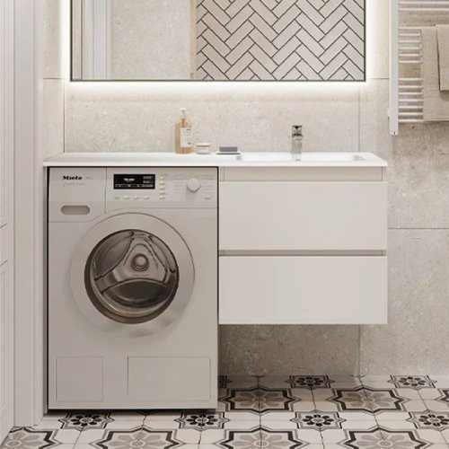 Тумба KAST ARTEMIDA 120 см под стиральную машину с раковиной Della R