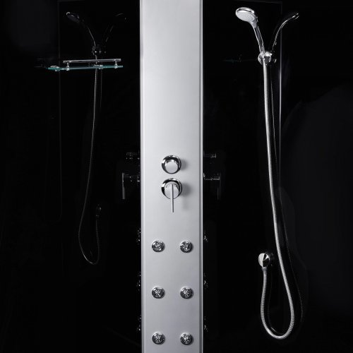 Гидромассажный бокс Lidz Tani SBM90x90.SAT.HIGH.GR, стекло тонированное 4 мм без поддона