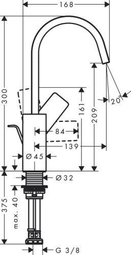 Смеситель для умывальника Hansgrohe Vivenis 75030670