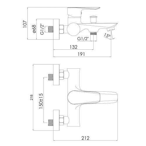 Змішувач для ванни Imprese Vaclav f03206406AA