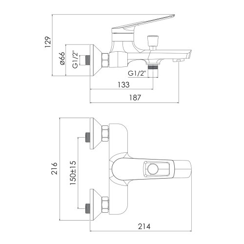 Смеситель для ванны Imprese Elio f03207701AA