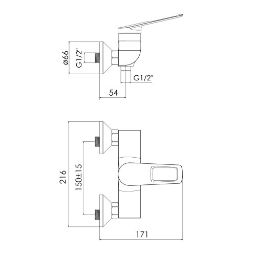 Смеситель для душа Imprese Elio f03307701AA
