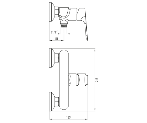 Смеситель для душа с душевым набором Imprese Kucera SET20220127