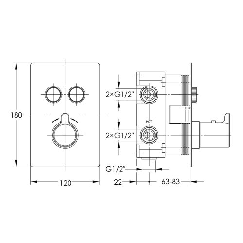 Смеситель скрытого монтажа Imprese Smart Click ZMK101901239