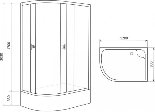 Душова кабіна RJ Lux 120x80 120RZ100R