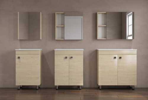 Комплект мебели для ванной RJ Atlant тумба + раковина + зеркальный шкаф RJ02601OK