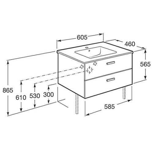 Тумба от мебельного комплекта A855854423 Roca Victoria Basic A856575423