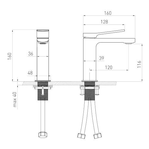 Змішувач для умивальника Volle Solo 1510.011105