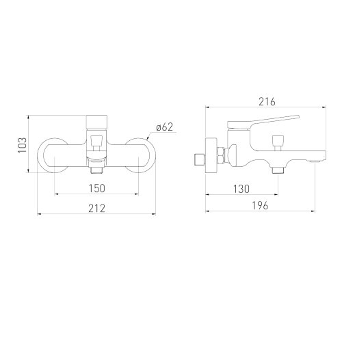Смеситель для ванны Volle Solo 1510.031004