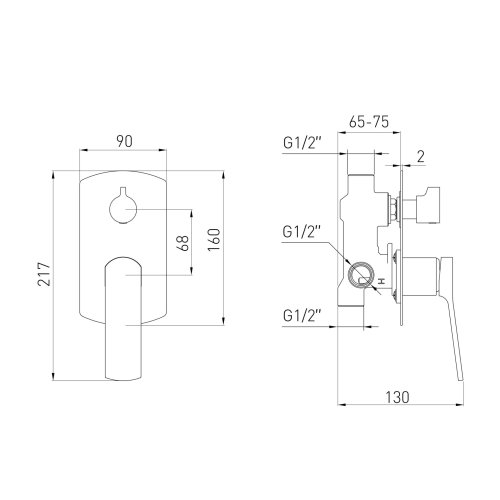 Змішувач прихованого монтажу Volle Solo 1510.031404