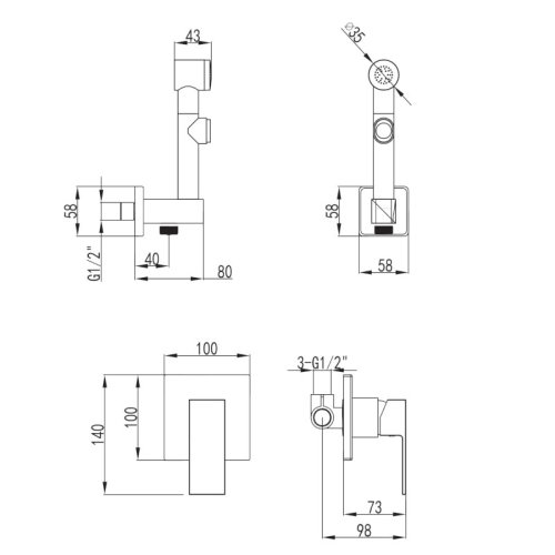 Смеситель скрытого монтажа Volle Leon 1511.160101