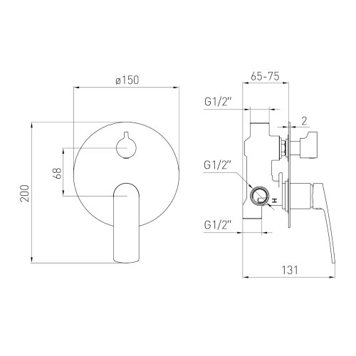 Змішувач прихованого монтажу Volle Cante 1512.031404