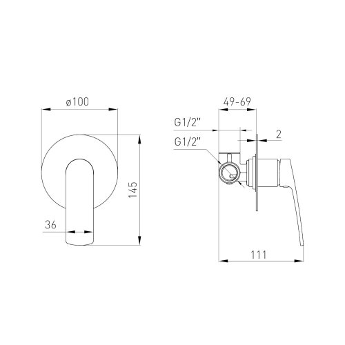 Смеситель скрытого монтажа Volle Cante 1512.101401