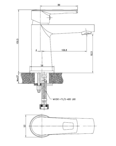 Смеситель для умывальника Volle Solar 1530.010101