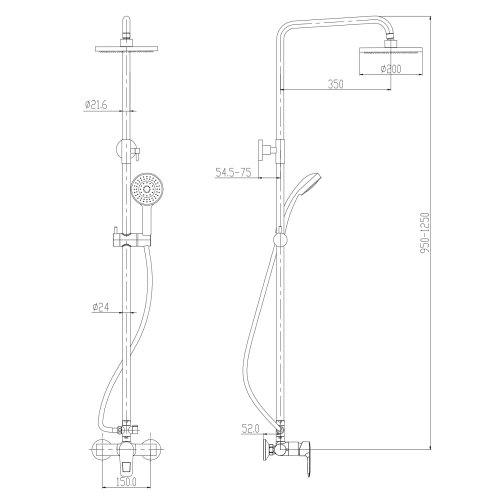 Душевая система Volle Solar 1530.090101