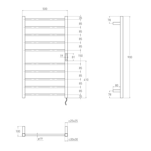 Полотенцесушитель Volle Campo 50х90 R 9210.000004