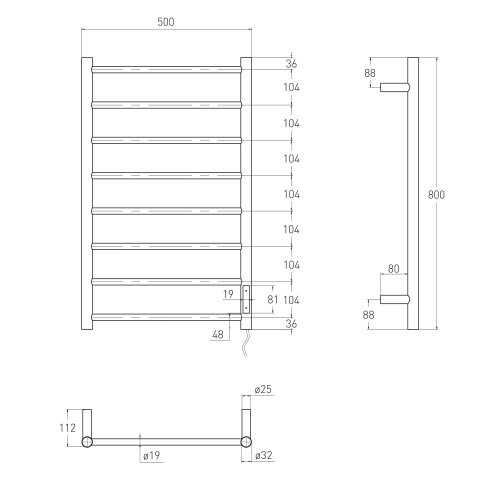 Полотенцесушитель Volle Rondo 50х80 R 9235.000007