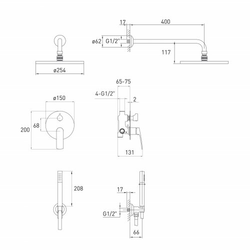 Душевая система Volle Cante SET20220120