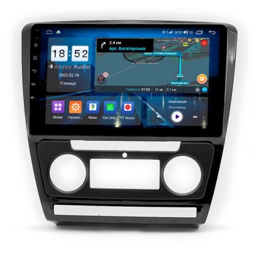 Штатная магнитола Abyss Audio QS-0117 для Skoda Octavia A5 2004-2013 Android 10 Q