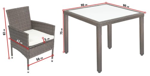 Садові меблі Di Volio VERONA 4+1 Чорний