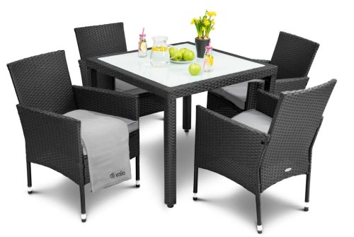 Садові меблі Di Volio VERONA 4+1 Чорний