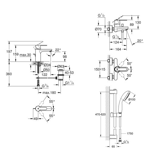Набор смесителей Grohe QuickFix Get UA202701MQ