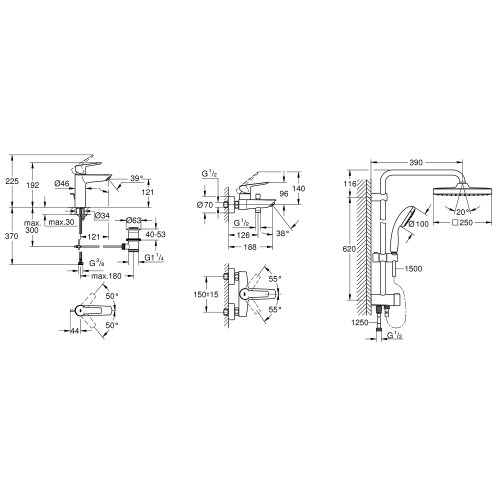Набір змішувачів Grohe QuickFix Start UA202305RM