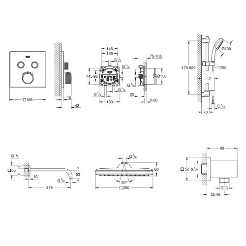 Душевая система Grohe QuickFix SmartControl UA202801C2