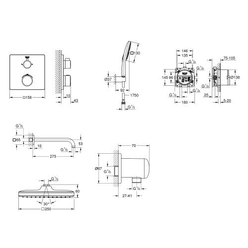 Душевая система Grohe QuickFix Grohtherm UA26415SC7