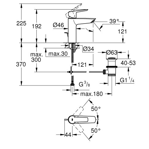 Смеситель для умывальника Grohe QuickFix Start 23455002