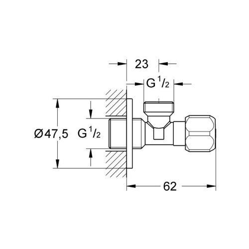 Универсальный угловой вентиль Grohe 2201600M