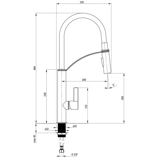Смеситель для кухни Deante Gerbera BGB_W720