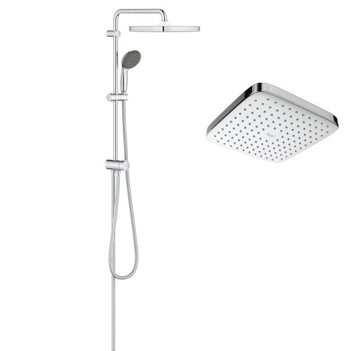 Душевая система Flex для настенного монтажа Grohe QuickFix Vitalio Start 250 Cube + Смеситель термостатический для душа Grohe QuickFix Precision Flow 34840000