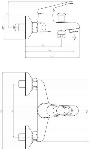 Смеситель для ванны Neo Lobo BYU_011M